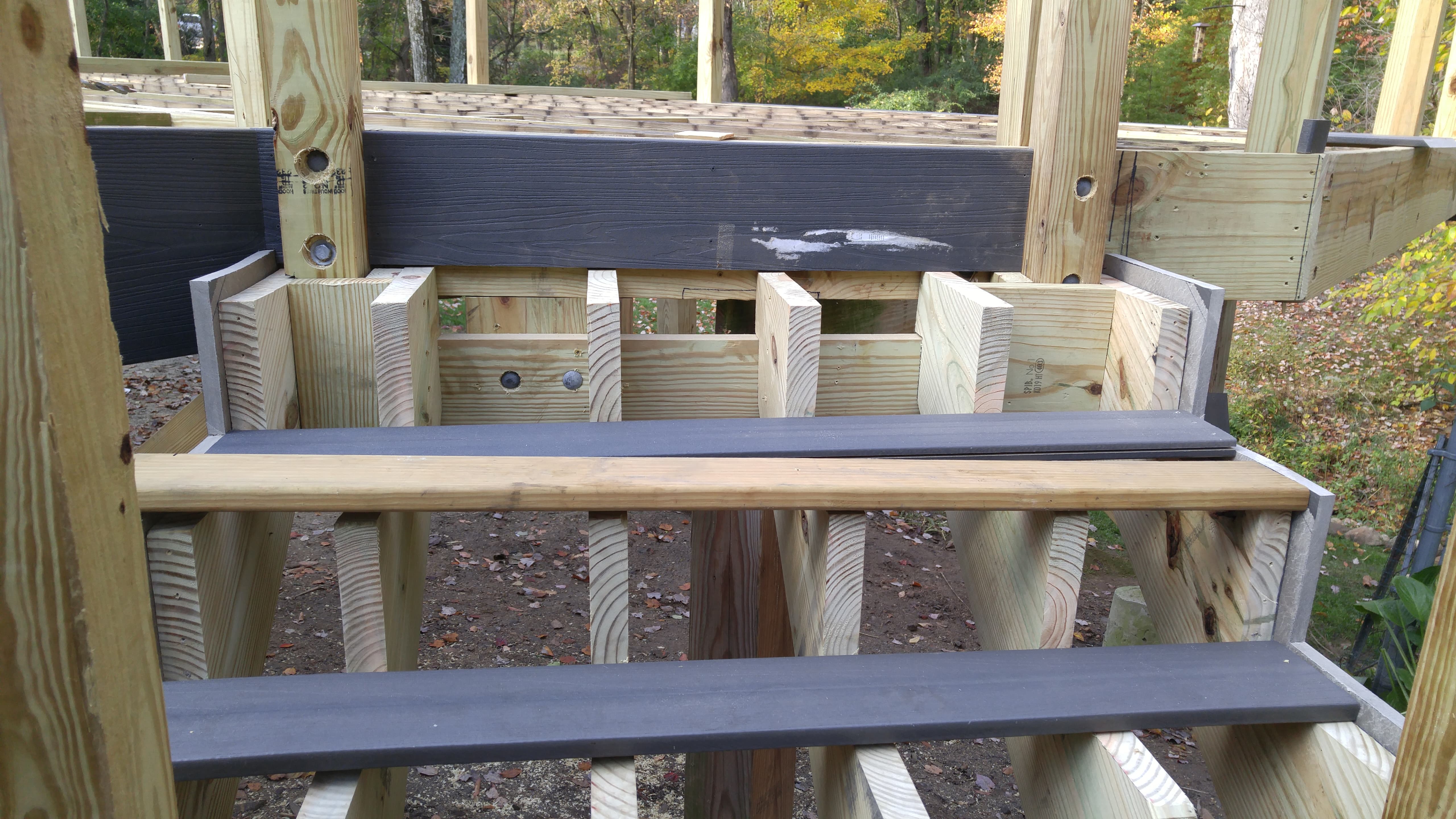 Deck stair construction detail